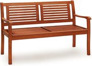 Panchina da Giardino Bologna in Legno di Eucalipto Resistente 120x60x90cm Portata 320kg Panca da Esterno 2 Posti