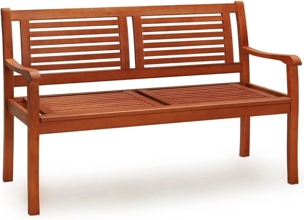 Panchina da Giardino Bologna in Legno di Eucalipto Resistente 120x60x90cm Portata 320kg Panca da Esterno 2 Posti