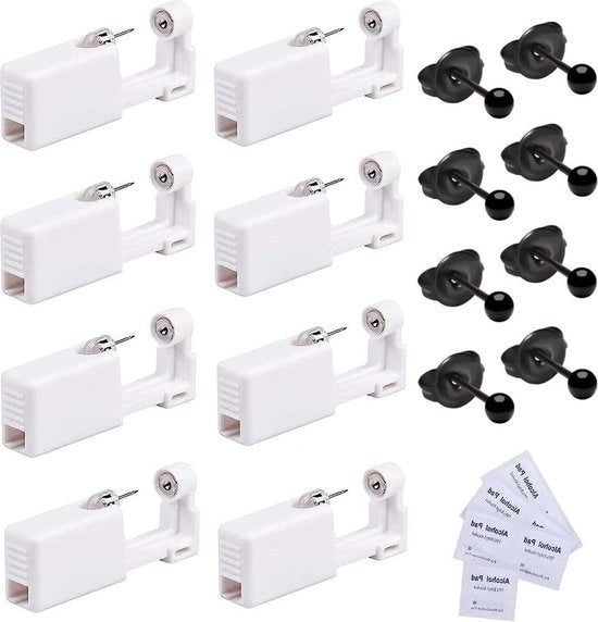 8 pezzi di pistole per piercing sterili - set di sicurezza da getto con punte - accessori per piercing - acciaio inossidabile.