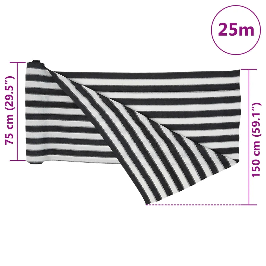 Rete per Privacy Antracite e Bianca 1,5x25 m HDPE 75 g/m2 CFW5841197