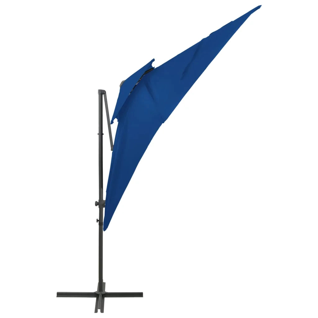Ombrellone a braccio con doppio tetto 250 x 250 cm blu 02_0008566