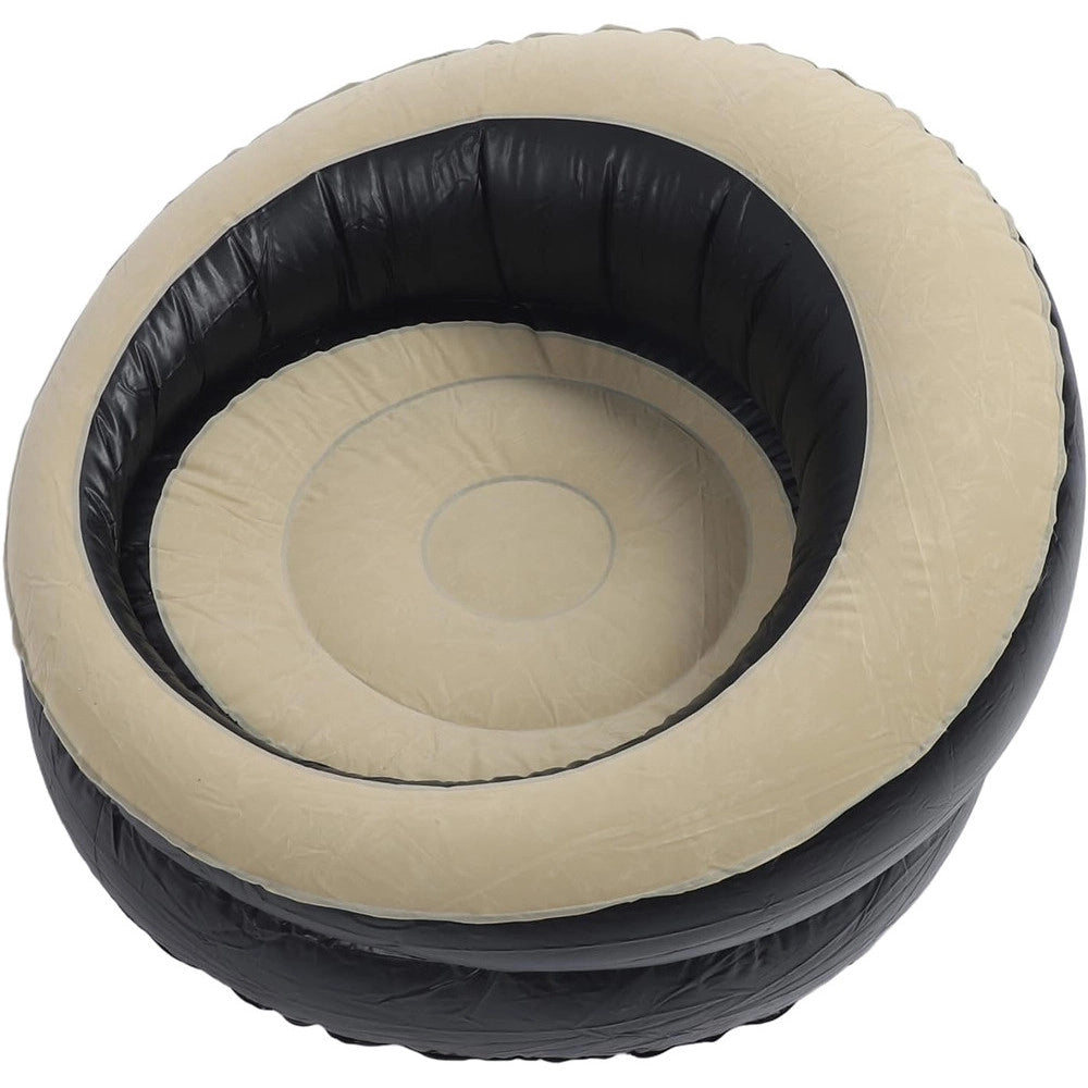 Trade Shop - Poltrona Gonfiabile Portatile Floccata Portante In Pvc Design Ergonomico Valvola Rapida -