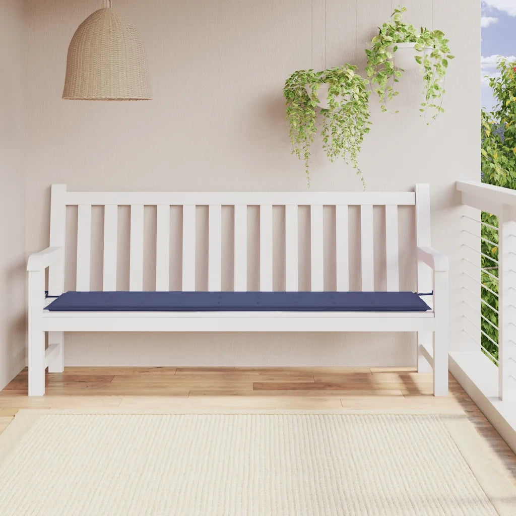 Cuscino Panca da Giardino Blu Marino 200x50x4 cm Tessuto Oxford 378544