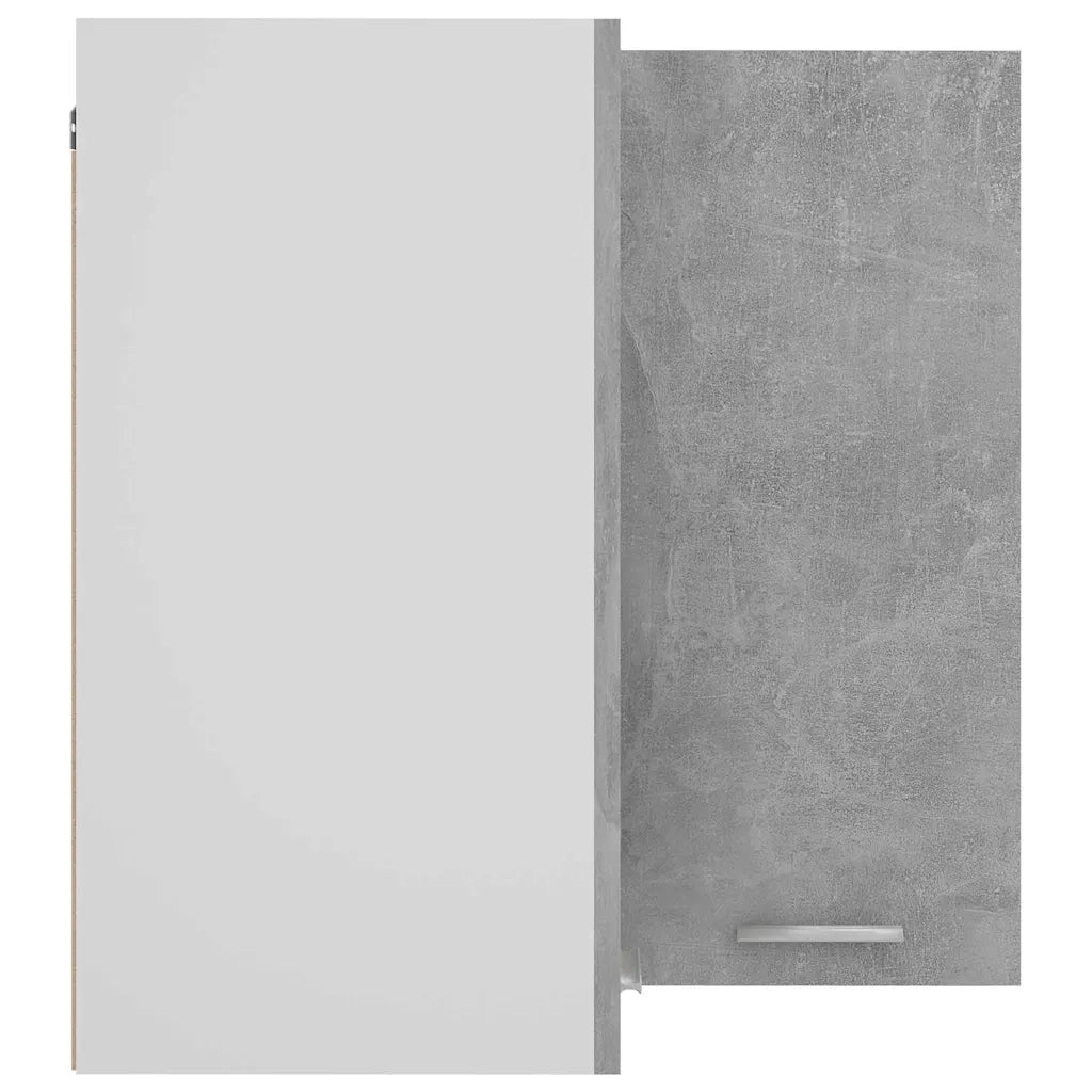 Armoire d'angle suspendue Lyon gris béton 57x57x60 cm