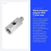 Adattatore di sensore di pressione oli M10 - T-stilo a NPT - in acciaio inossidabile - alimentato a corrente continua - accessori per autovetture - compatibile con motori