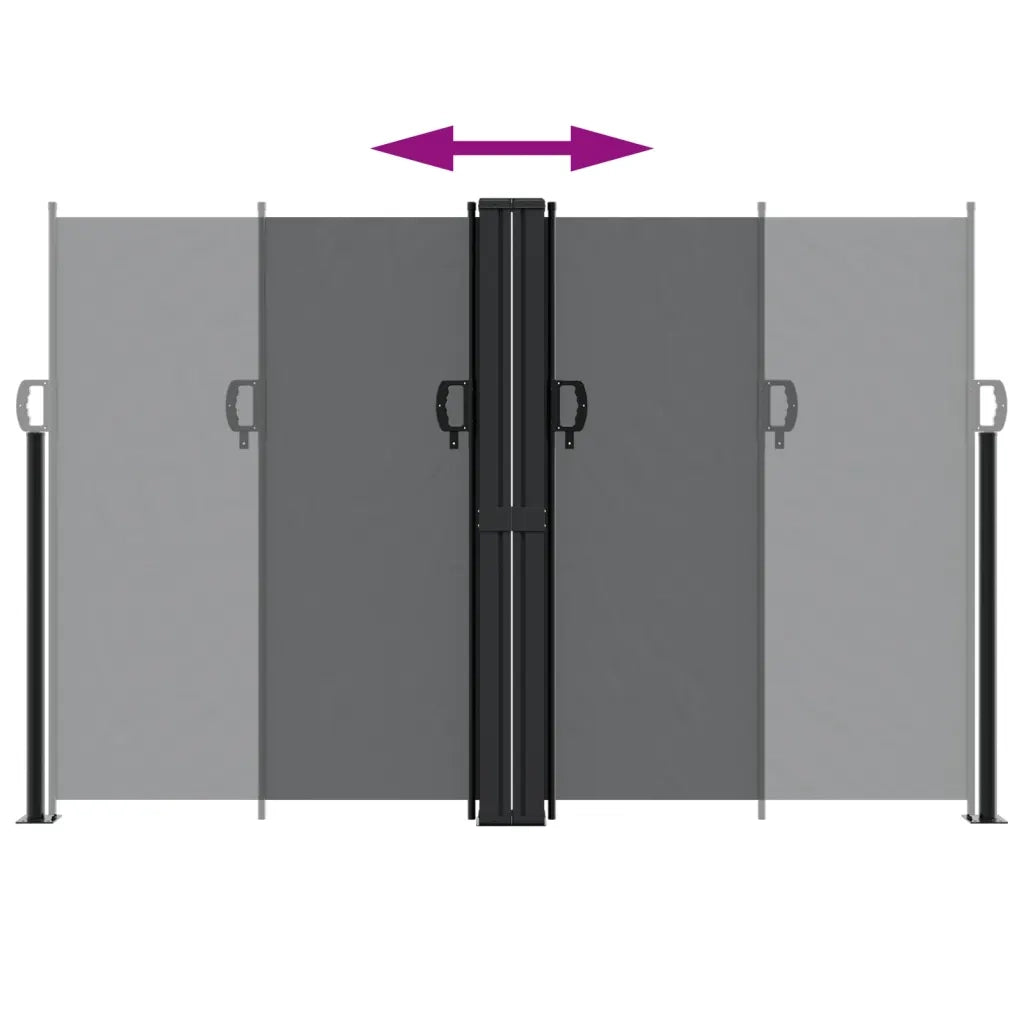 Tenda da Sole Laterale Retrattile Nera 160x1000 cm 4004729