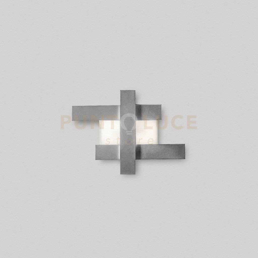 DOHA P/P - APPLIQUE COLORE ACCIAIO IN ALLUMINIO E METACRILATO A LED 3000K 2620LM 30W 65,5X49CM