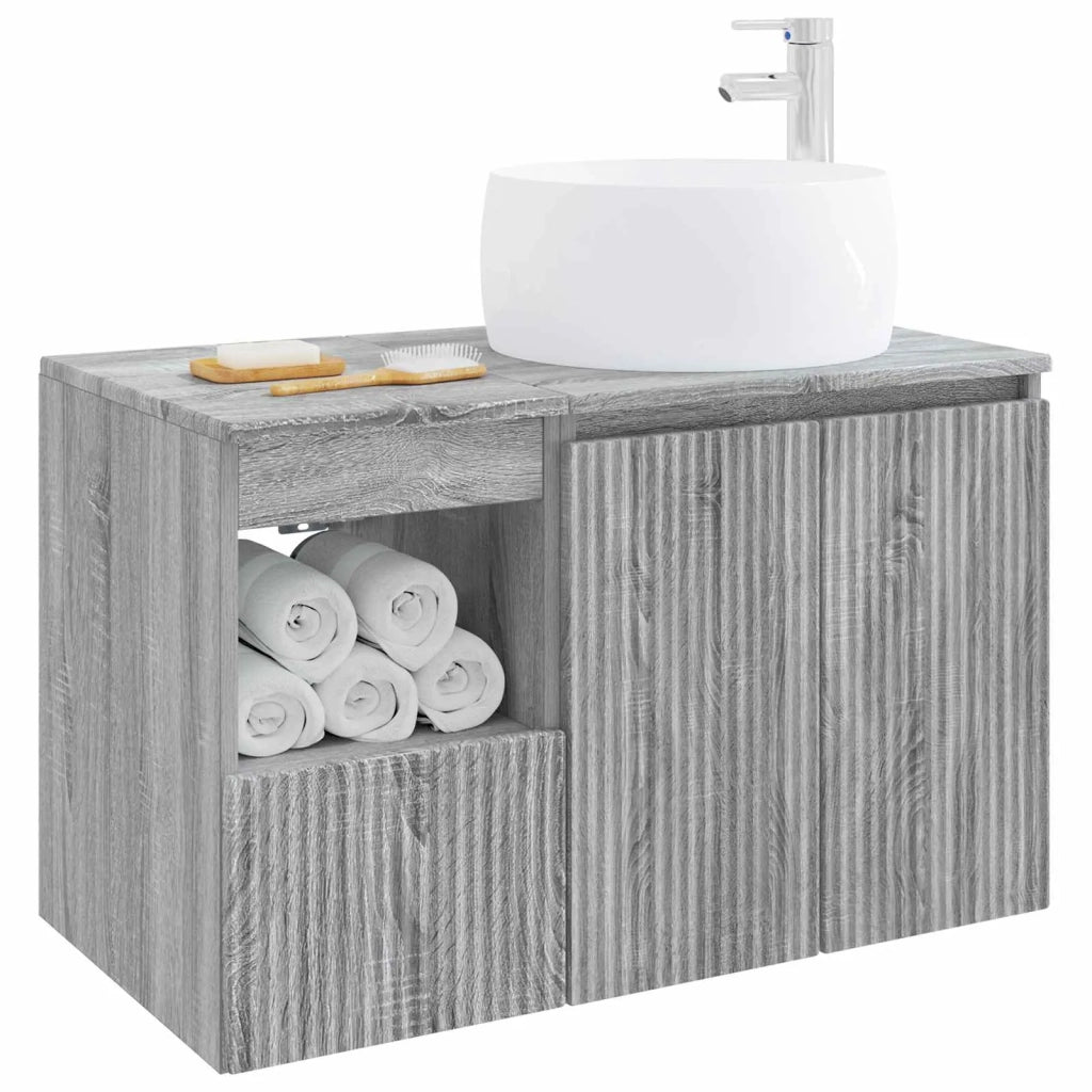 Set di mobili per il bagno 2 pz Sonoma grigio 3404100