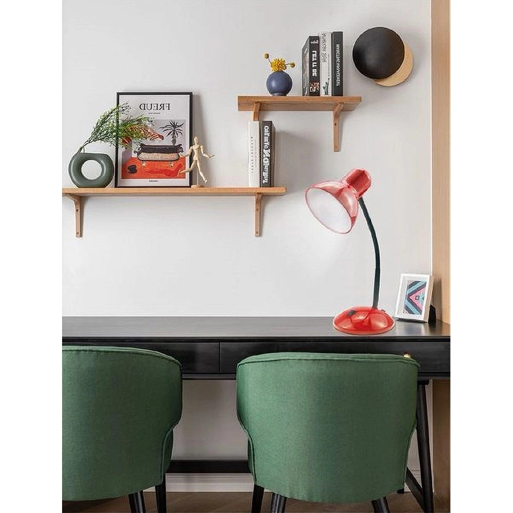 Trade Shop - Lampada Da Scrivania Con Braccio Flessibile Luce Lume Tavolo Per Cameretta Color - Rosso