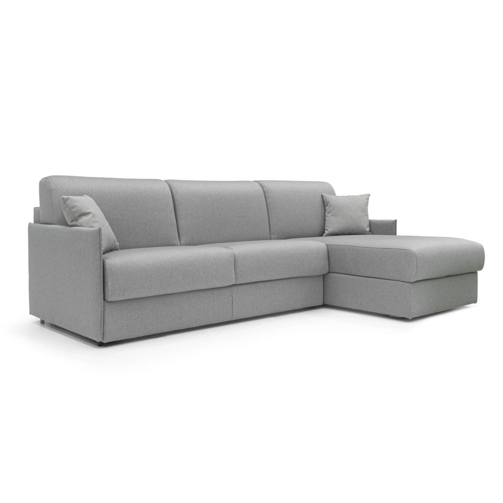 Evans Divano letto angolare con penisola in morbido tessuto impermeabile T13 272 cm Destro (mat. 160x197)  grigio