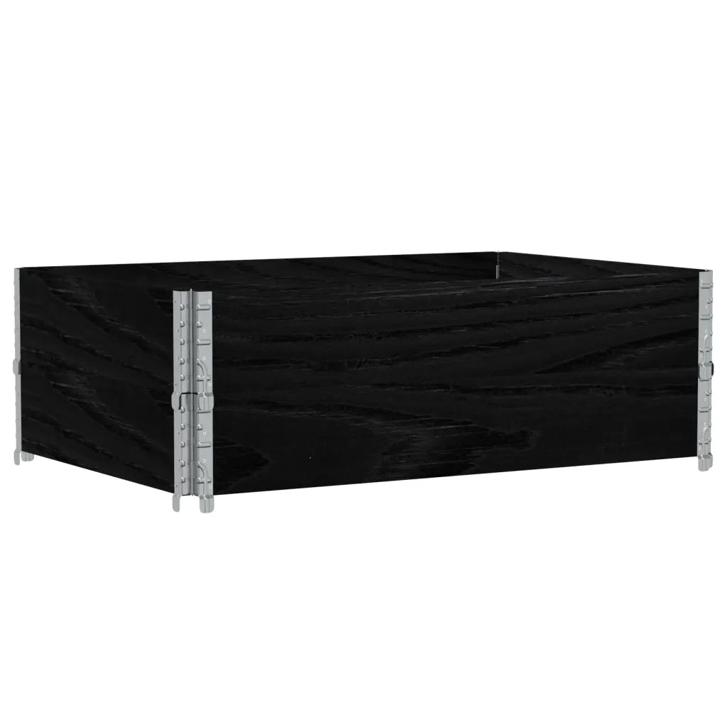 Paretali per Pallet 2 pz Neri 120x80cm Legno Massello di Pino 4010276