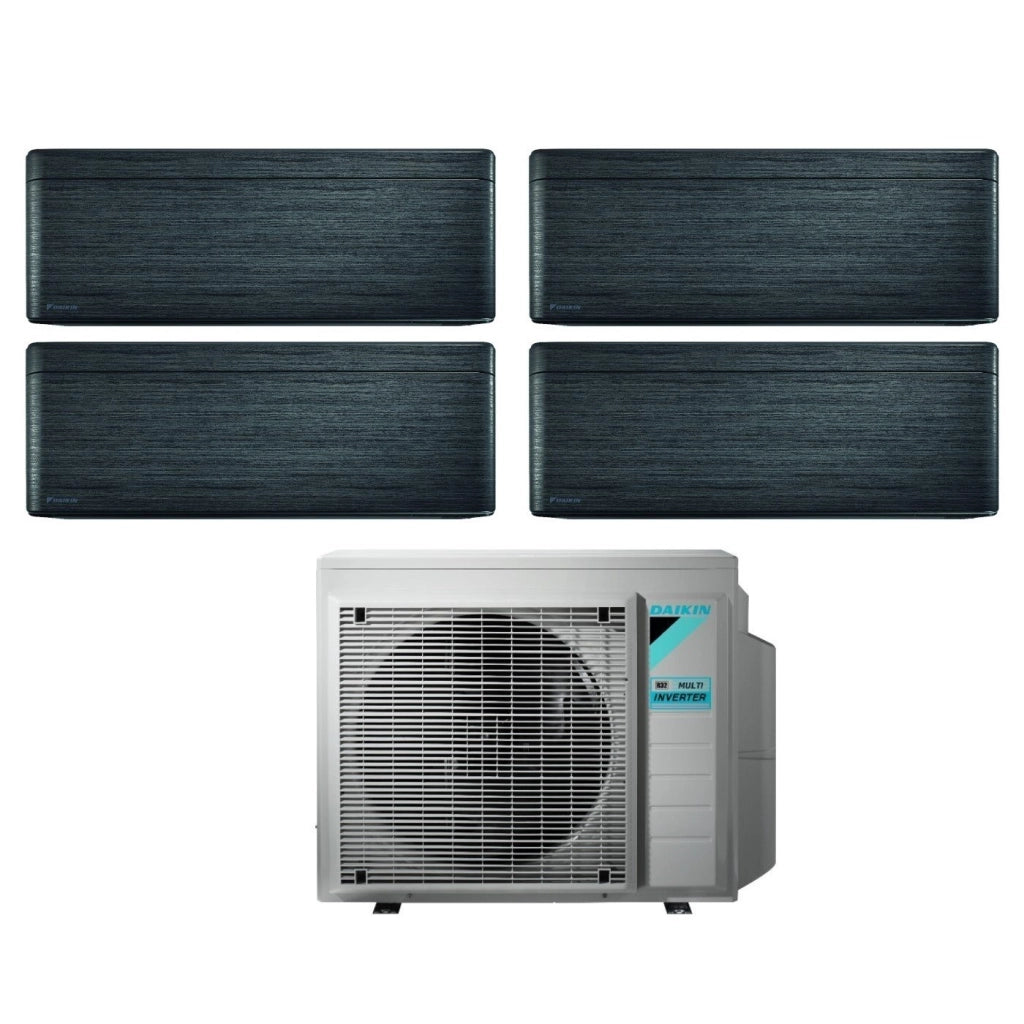 Climatizzatore Condizionatore Daikin Bluevolution Quadri Split Inverter serie STYLISH REAL BLACKWOOD 7+7+12+12 con 4MXM68N R-32 Wi-Fi Integrato 7000+7000+12000+12000 Colore Legno Nero - Garanzia Italiana