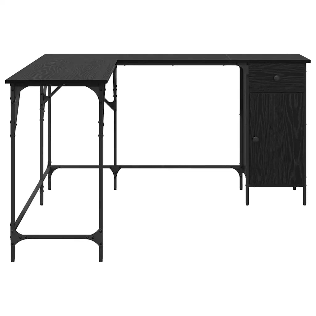 Scrivania Rovere Nero 141 x 141 x 75 cm Legno multistrato
