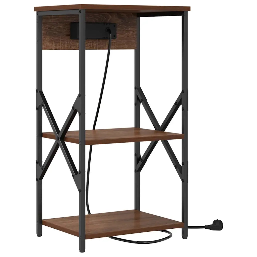 Armadio da Notte con lo scaffale Rovere Marrone 41 x 31 x 76 cm 859533