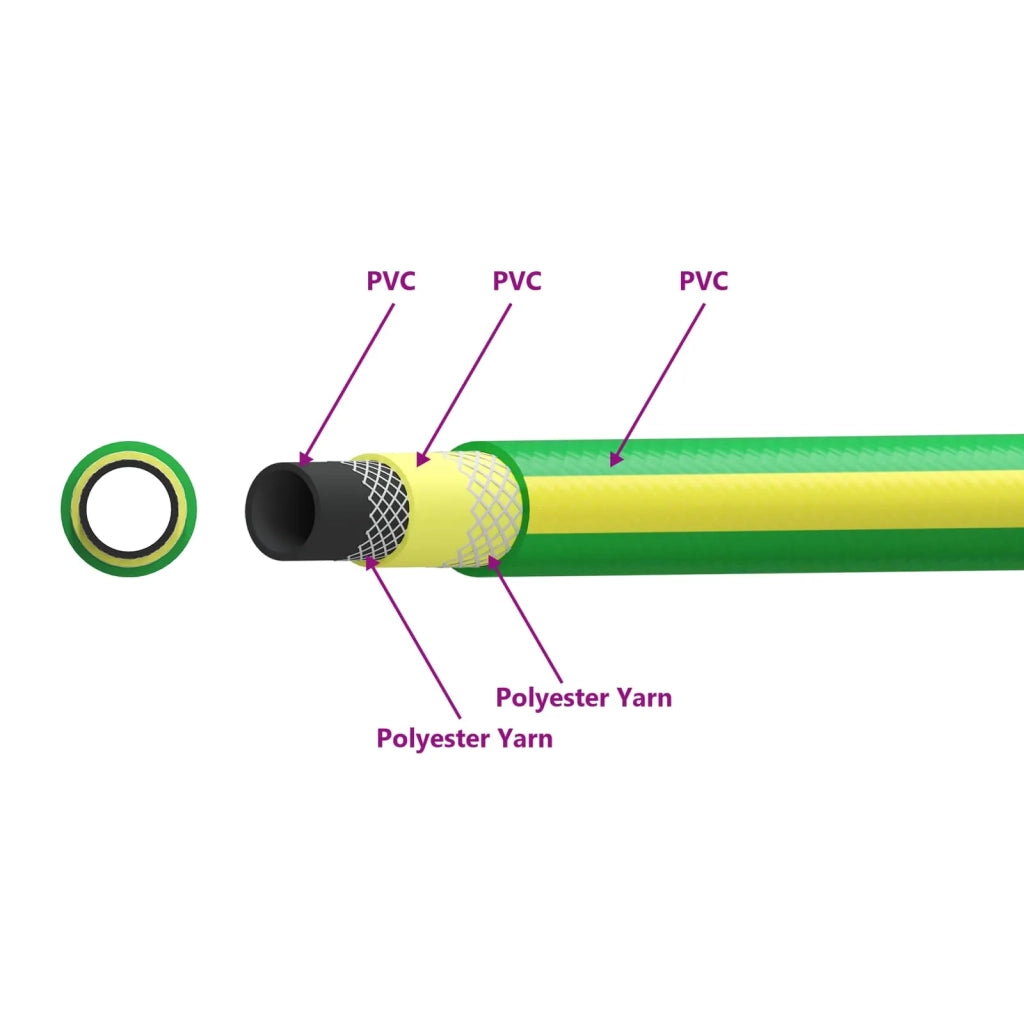 Tubo da Giardino 5-Ply Verde e Giallo 1 / 2'' 30 m PVC CFW9335205