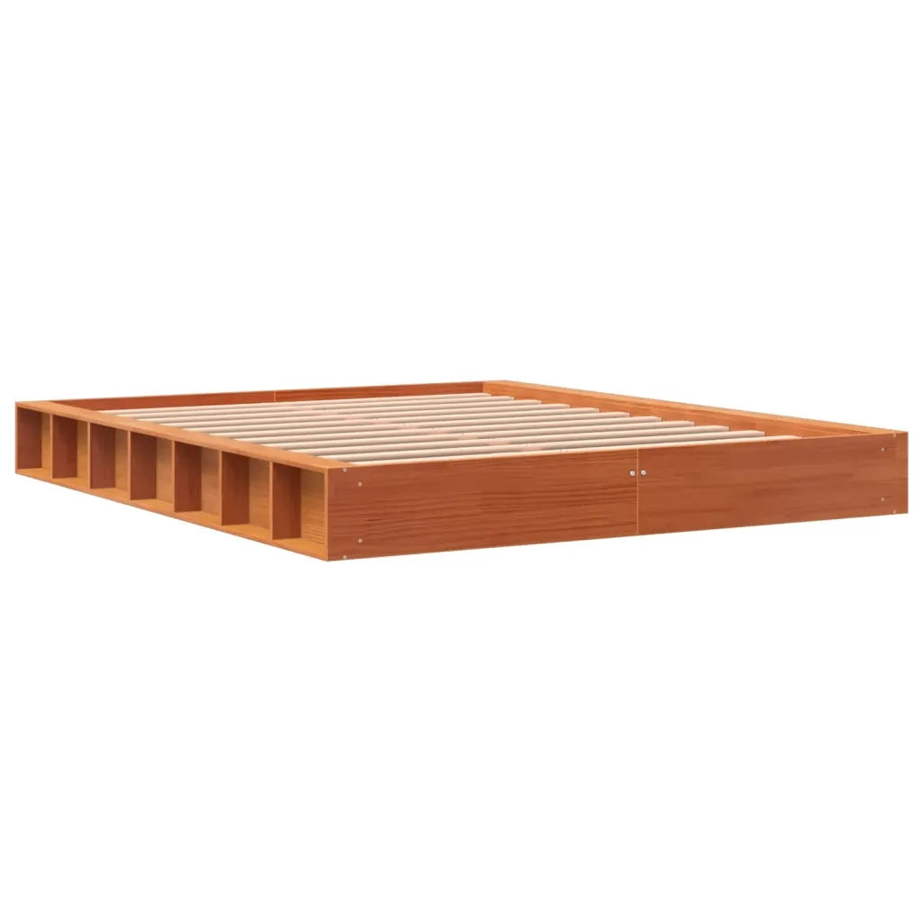 Letto senza Materasso Marrone Cera 150x200 cm in Legno di Pino 844427