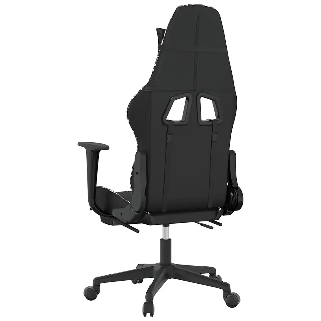 Sedia Gaming | Sedia da e-sports Massaggio Poggiapiedi Nero e Mimetico Similpelle