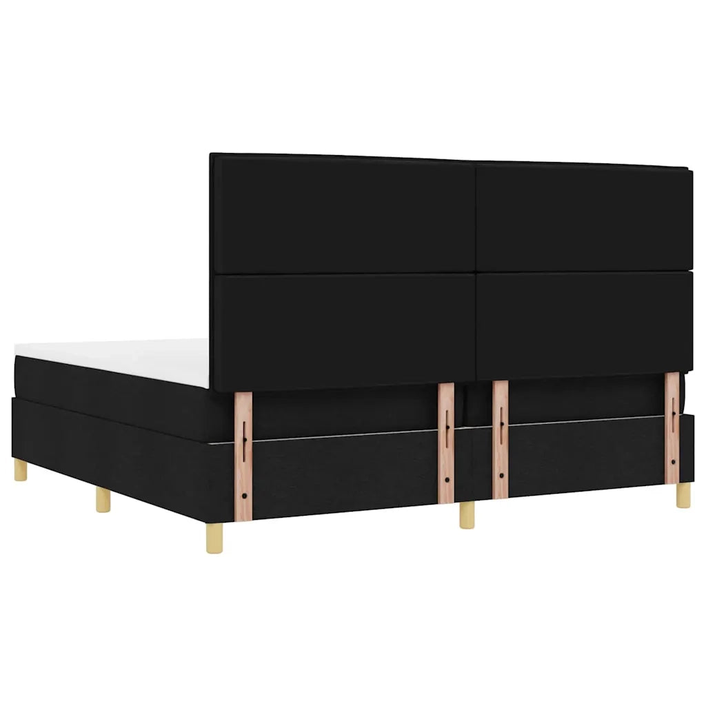 Letto a Sorgente LED con materasso Nero 200 x 200 cm Tessuto 3343049