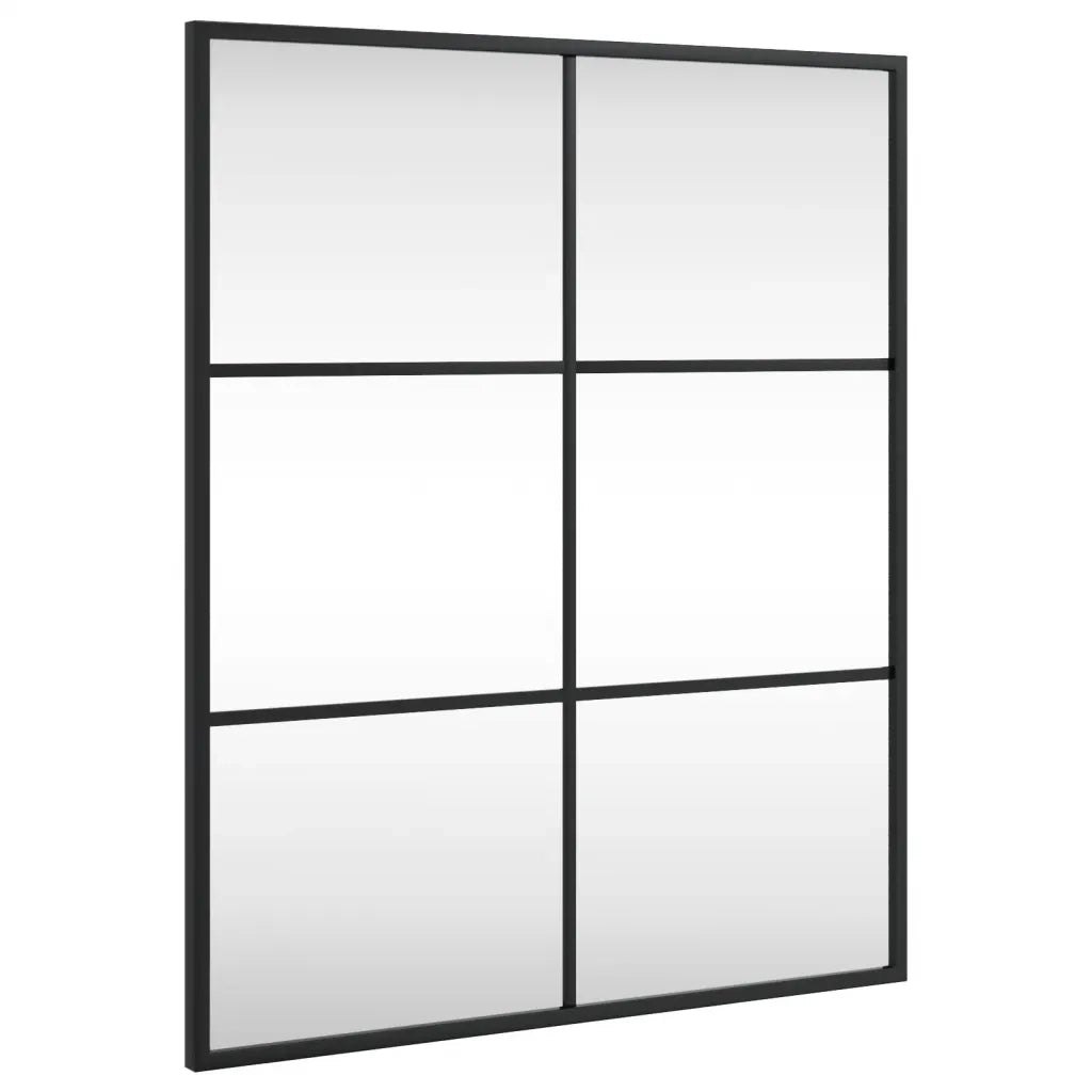 Specchio da Parete-Specchio a Muro-Specchio Decorativo Nero 50x60 cm Rettangolare in Ferro
