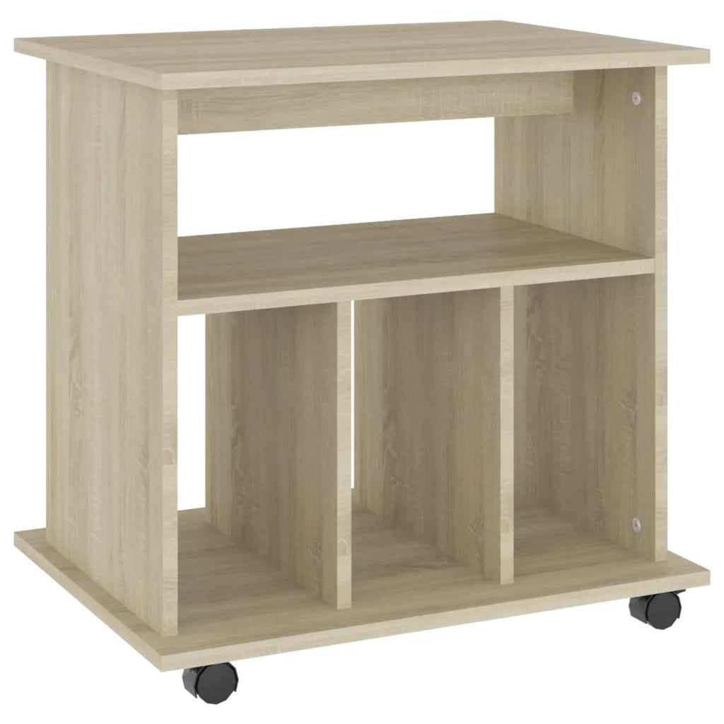 Mobiletto con Ruote Rovere Sonoma 60x45x60 cm Legno Multistrato 808479