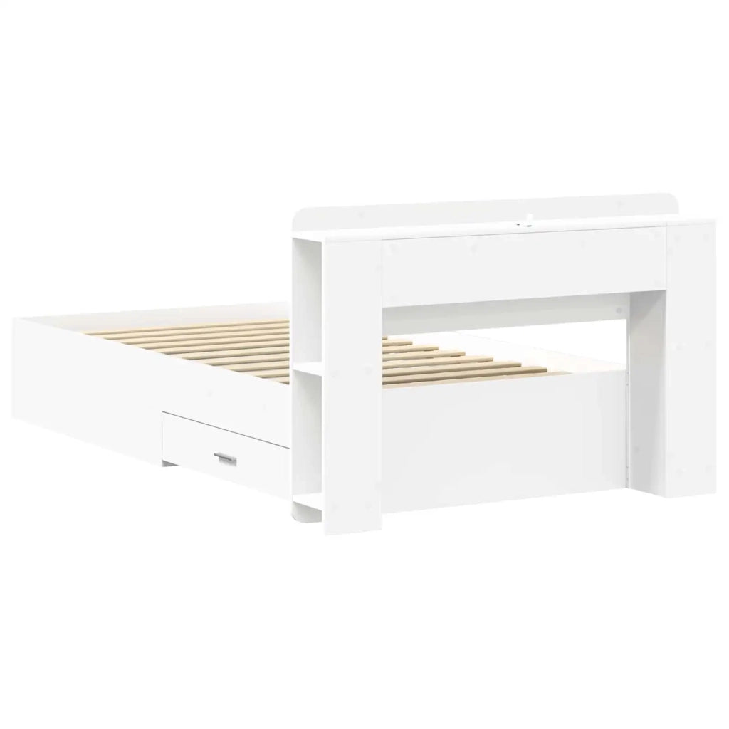 Telaio del letto con storage con testiera Bianco 80 x 200 cm 3433708