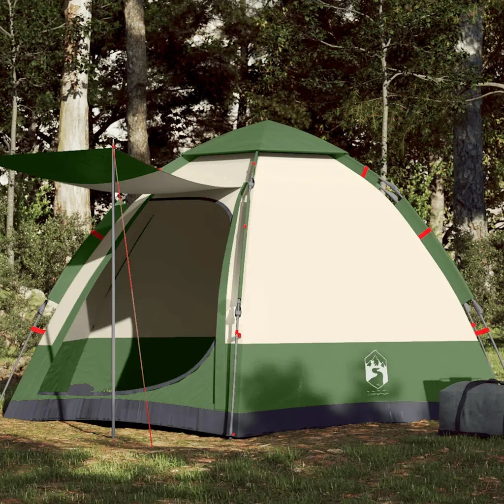Tenda da Campeggio Cabina 4 Persone-Tenda per Escursionismo Verde a Rilascio Rapido 628561