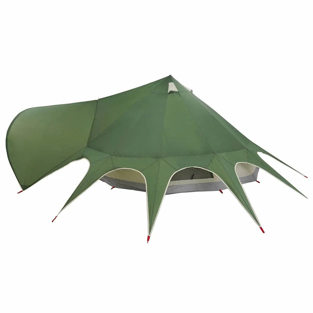 Tenda Teepee per 7 persone-Tenda da campeggio Verde e Grigio 600 x 600 x 347 cm