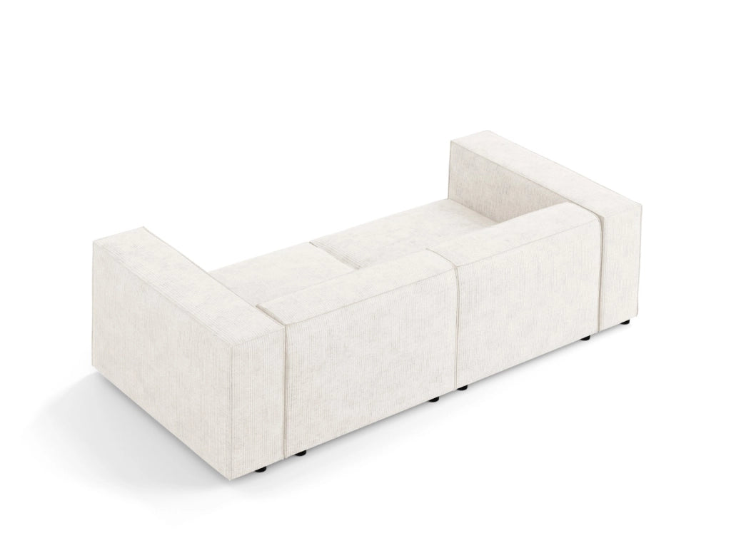 Cosmopolitan Design - Divano "Arendal" 3 posti in ciniglia con effetto a coste avorio 