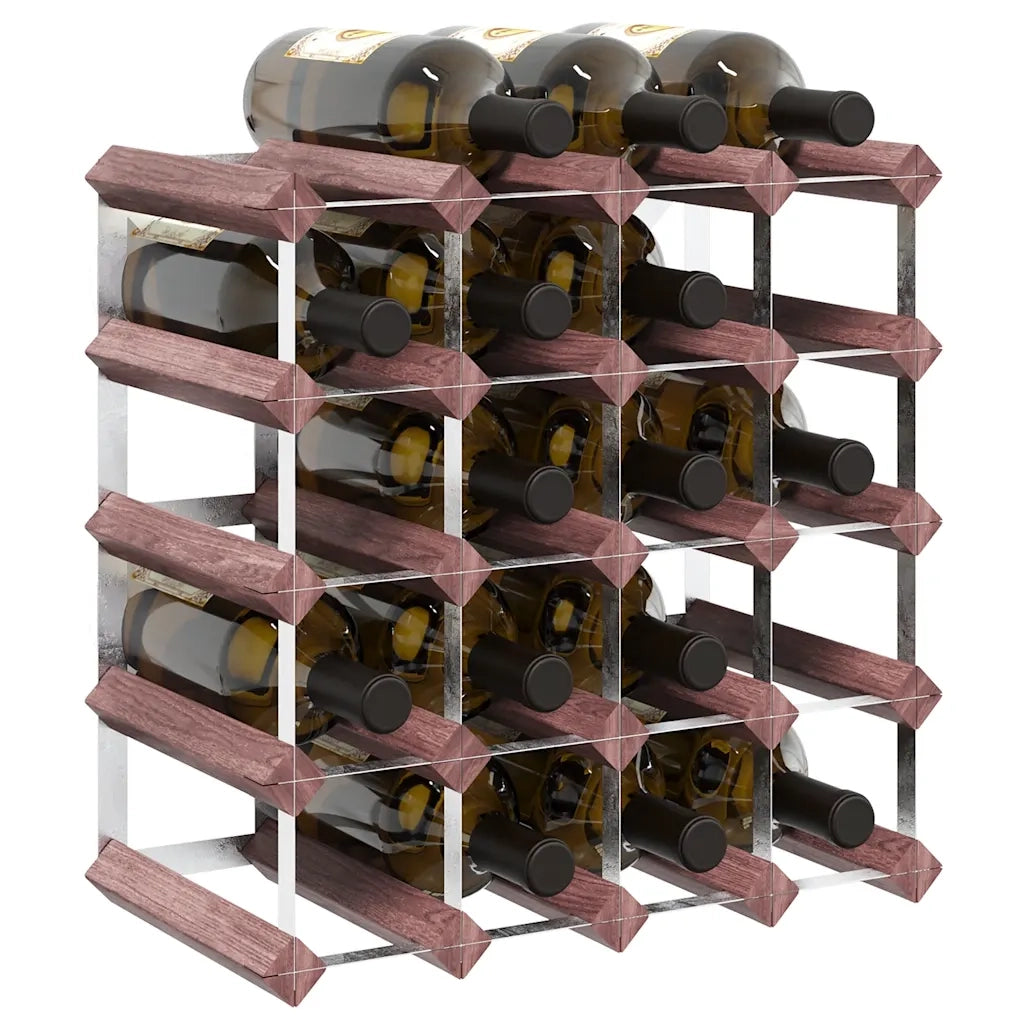 Portabottiglie per 20 Bottiglie Legno Massello di Pino Marrone 340892