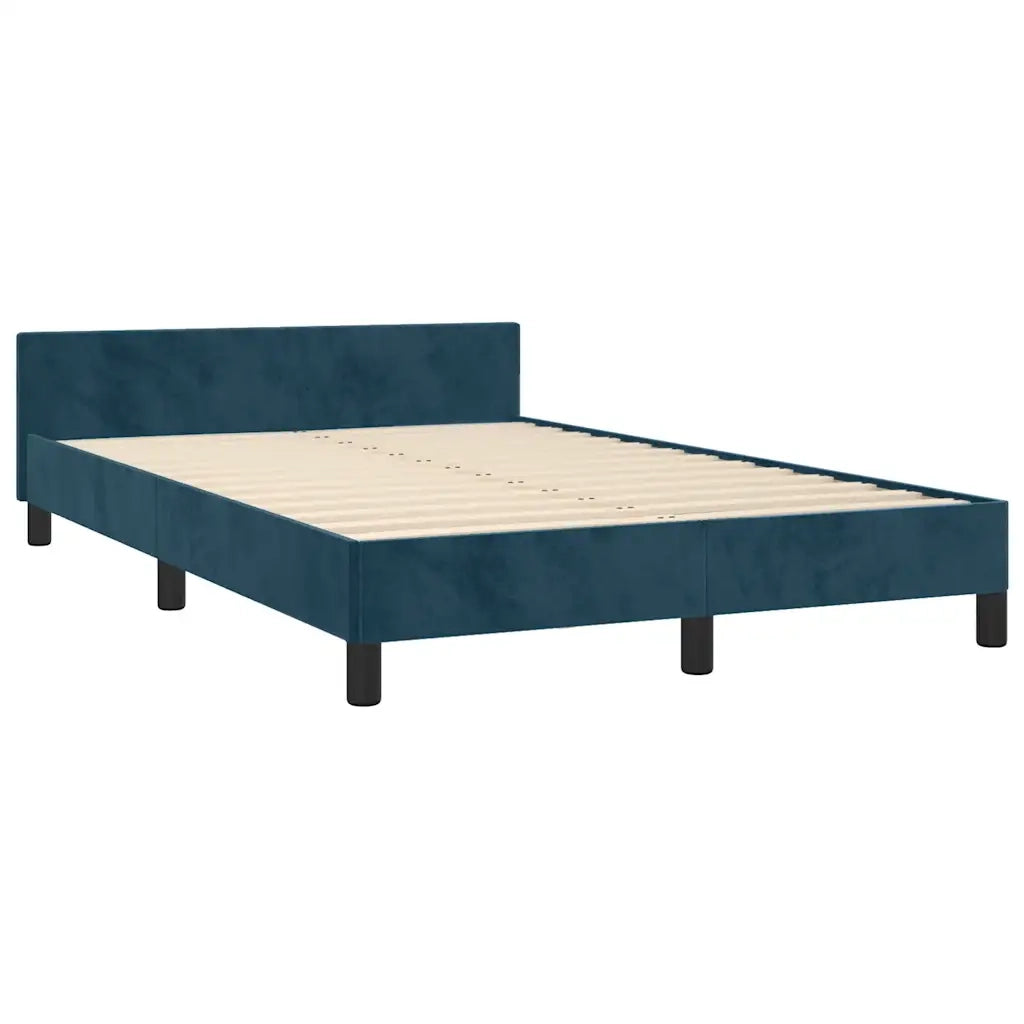 Giroletto senza Materasso Blu Scuro 120x190 cm Velluto 3270582