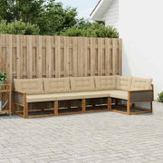 Set di divani da esterno 5 pz Naturale e Beige 3381421