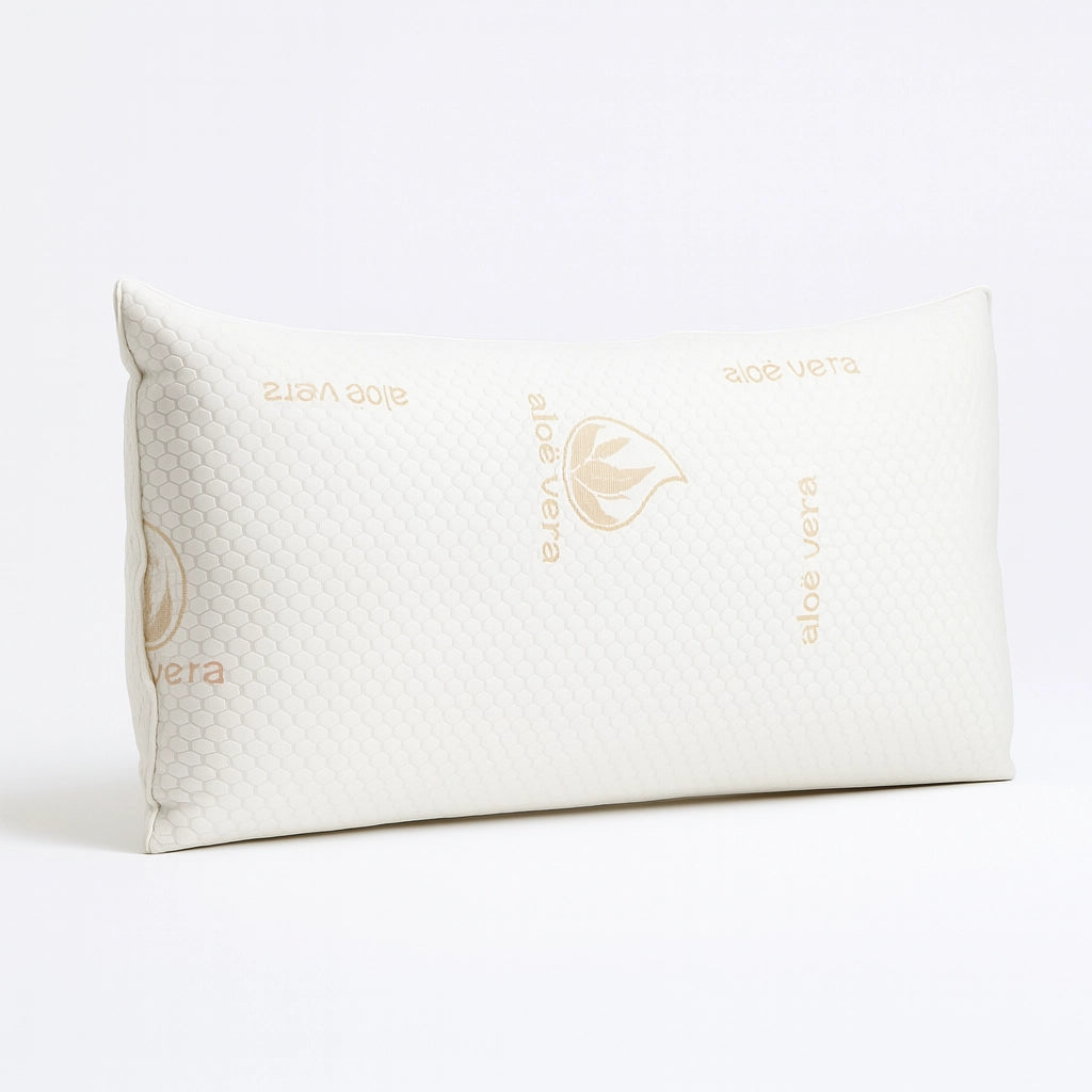Cuscino Maxi Schiuma AloeVera Anatomico Anallergico Traspirante Borsa PVC 90x40cm