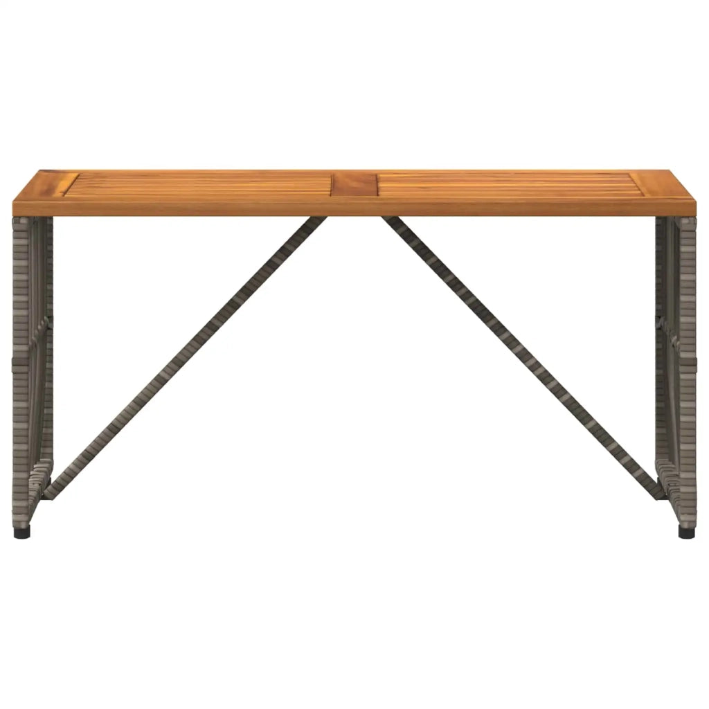 Tavolo da Esterno Grigio 80 x 40 x 40 cm Acciaio e Polyrattan 42025147
