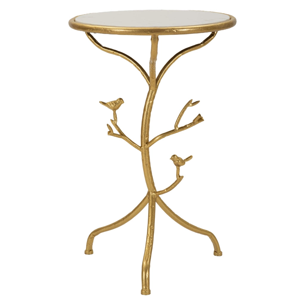 Fanise, Tavolino da Salotto Forma Rotondo, 38x38x60h cm Bianco Marmo
