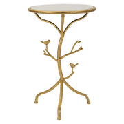 Fanise, Tavolino da Salotto Forma Rotondo, 38x38x60h cm Bianco Marmo