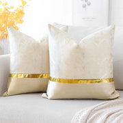 Set di cuscini da letto a geometria d'oro con stecche in pizzo - 45 x 45 cm - materiale in poliestere soffice - chiusura senza cerniera - cuscini da letto con copri cuscino