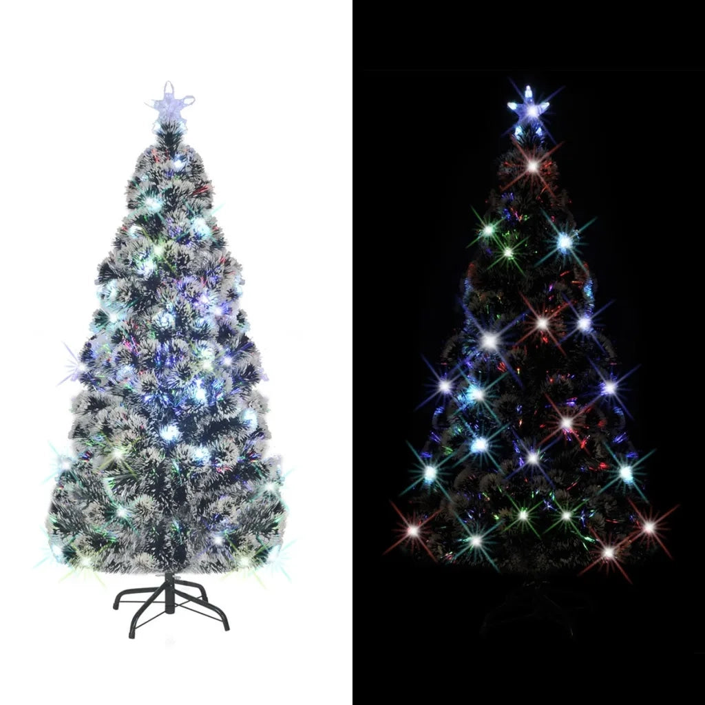 Albero di Natale Preilluminato con Supporto e LED 180 cm Fibra Ottica 242427