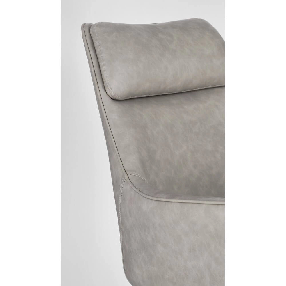 Set di 2 Poltrone Imbottite in Similpelle con Gambe in Acciaio - MILES