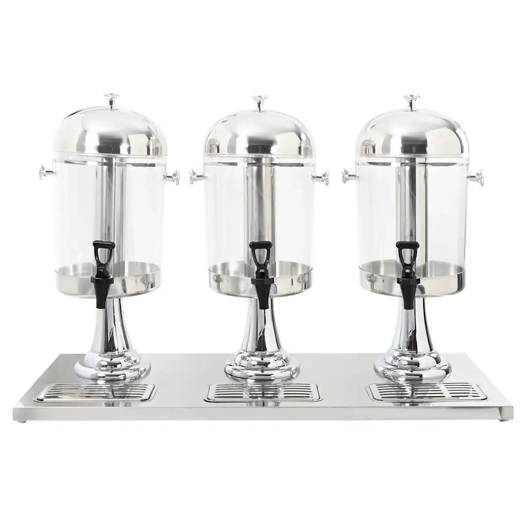 Triplo Distributore di Succhi di Frutta e Bibite Acciaio Inossidabile 3 x 8 L cod mxl 74583