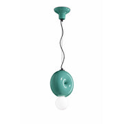 Sospensione Vintage Decò Bumbum 1 Elemento Ceramica Turchese 1 Luce E27
