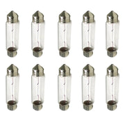 10 Lampade Alogene Siluro T11 C5W 12V 5W 36mm per Interni Auto e Luci Targa