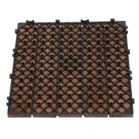 Piastrelle per Esterni Pavimento in Legno, Set 27 Pezzi Montaggio a Incastro, 30x30x2.5cm