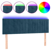 Testiera | Testata a LED Blu Scuro 144x5x78/88 cm in Velluto