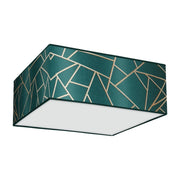 Plafoniera quadrata Milagro Ziggy verde 50 cm 3xE27