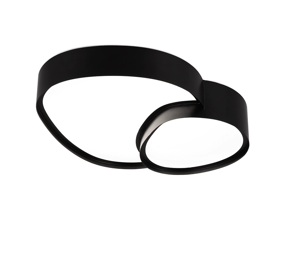 Plafoniera LED a forma organica, metallo, nero, L 44 cm, Rise