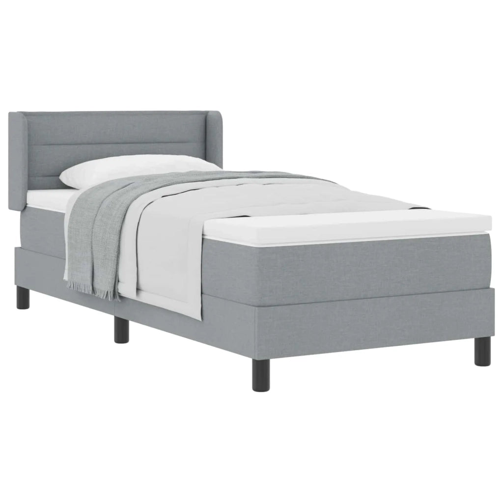 Letto a molle con testiera Grigio chiaro 200 x 90 cm Tessuto 3341020