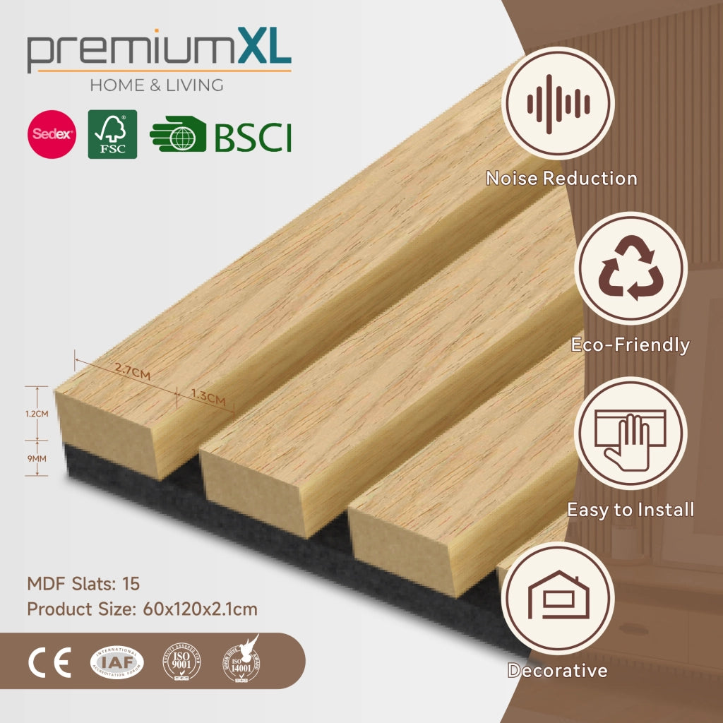 Set Vang di 16 Pannelli Fonoassorbenti Decorativi - Rovere Chiaro NEU.HOLZ
