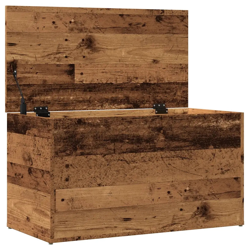 Cassapanca-Baule-Mobile di Stoccaggio Legno Antico 84x42x46 cm in Legno Ingegnerizzato