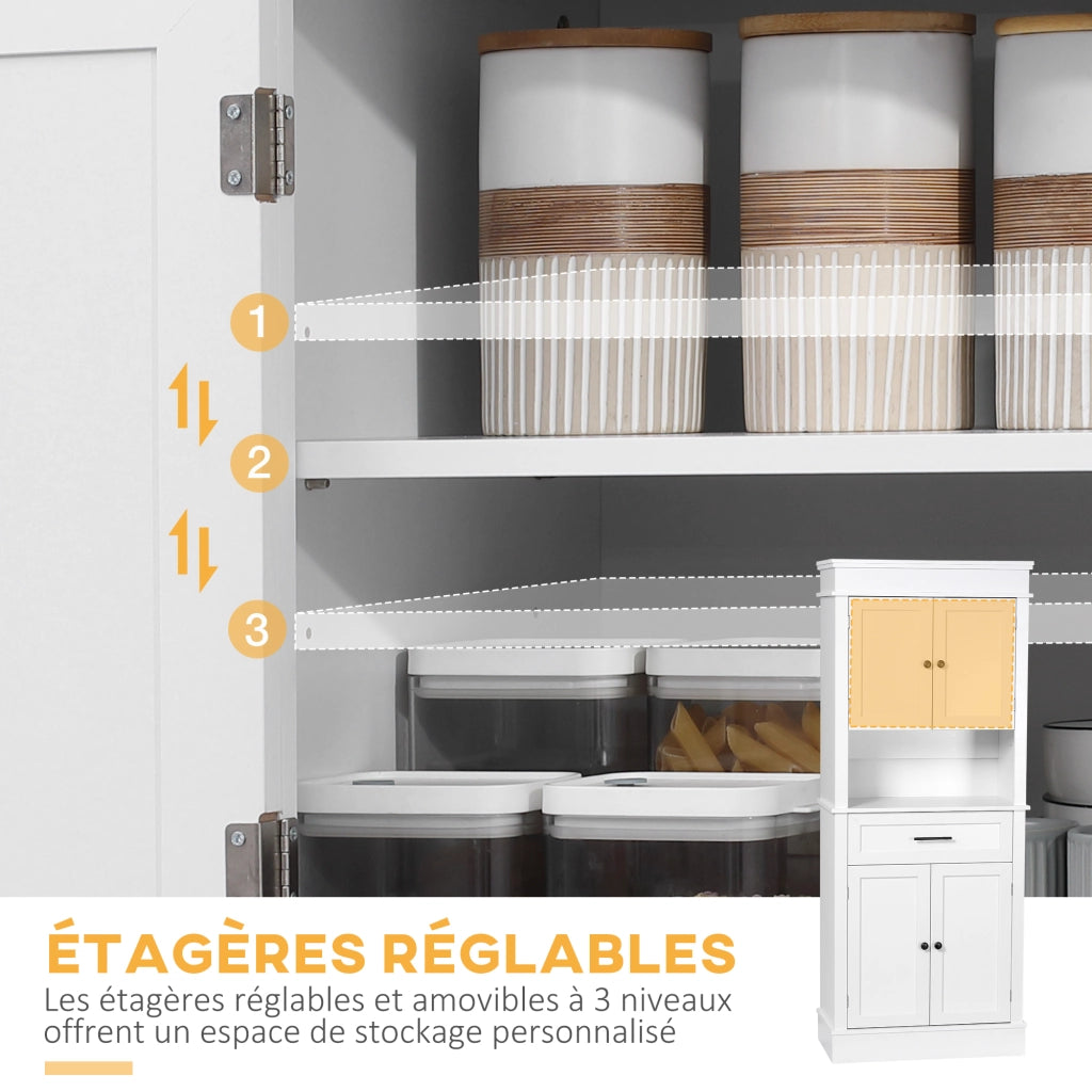 Armadio da cucina ¨C zephmum ¨C 2 ante, 2 cassetti, nicchia, bianco