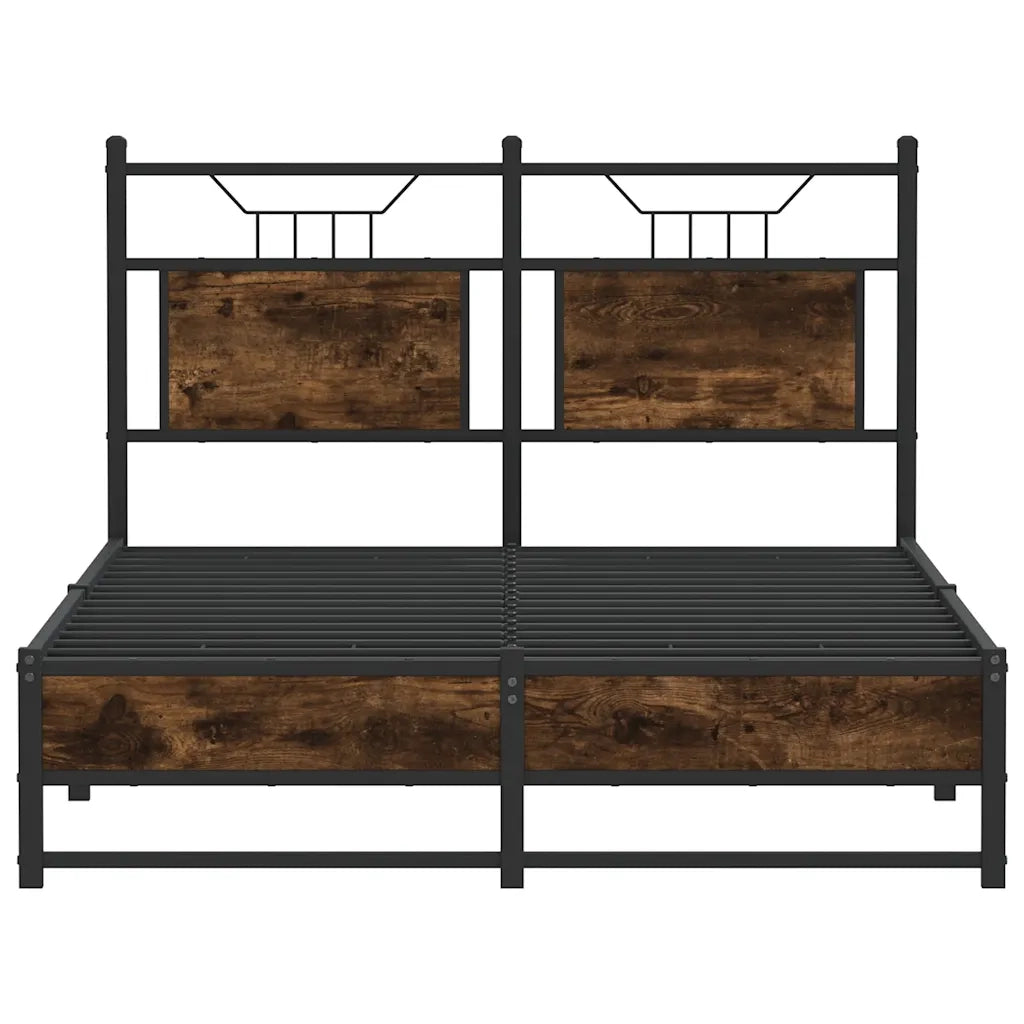 vidaXL Giroletto senza Materasso Rovere Fumo 120x190 cm in Truciolato